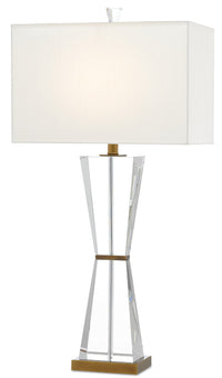 Currey and Company - 6000-0210 - One Light Table Lamp - Laelia Clear Table Lamp - Clear/Antique Brass