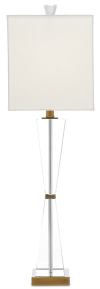 Currey and Company - 6000-0210 - One Light Table Lamp - Laelia Clear Table Lamp - Clear/Antique Brass