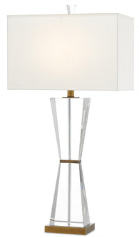Currey and Company - 6000-0210 - One Light Table Lamp - Laelia Clear Table Lamp - Clear/Antique Brass