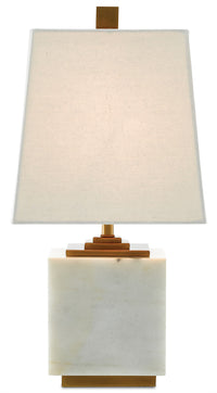 Currey and Company - 6000-0215 - One Light Table Lamp - White/Antique Brass