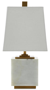 Currey and Company - 6000-0215 - One Light Table Lamp - White/Antique Brass
