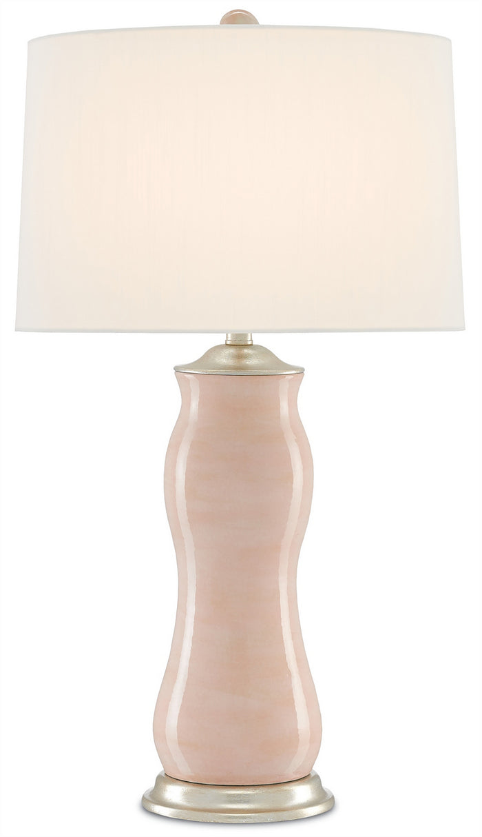 Currey and Company One Light Table Lamp from the Ondine collection in Blush/Silver Leaf finish