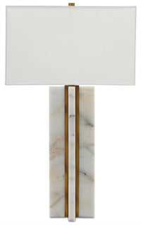 Currey and Company - 6000-0250 - One Light Table Lamp - Khalil - Natural/Antique Brass