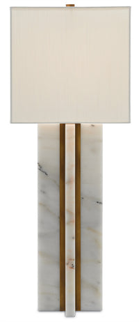 Currey and Company - 6000-0250 - One Light Table Lamp - Khalil - Natural/Antique Brass