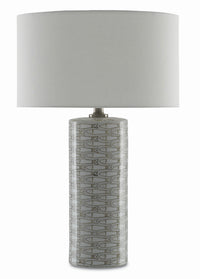 Currey and Company - 6000-0283 - One Light Table Lamp - Fisch Collection - Gray/White/Antique Nickel