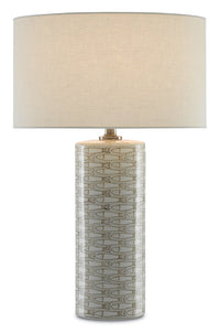 Currey and Company - 6000-0283 - One Light Table Lamp - Fisch Collection - Gray/White/Antique Nickel