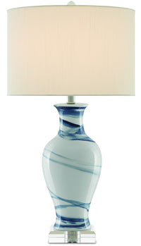 Currey and Company - 6000-0316 - One Light Table Lamp - Hanni - White/Blue