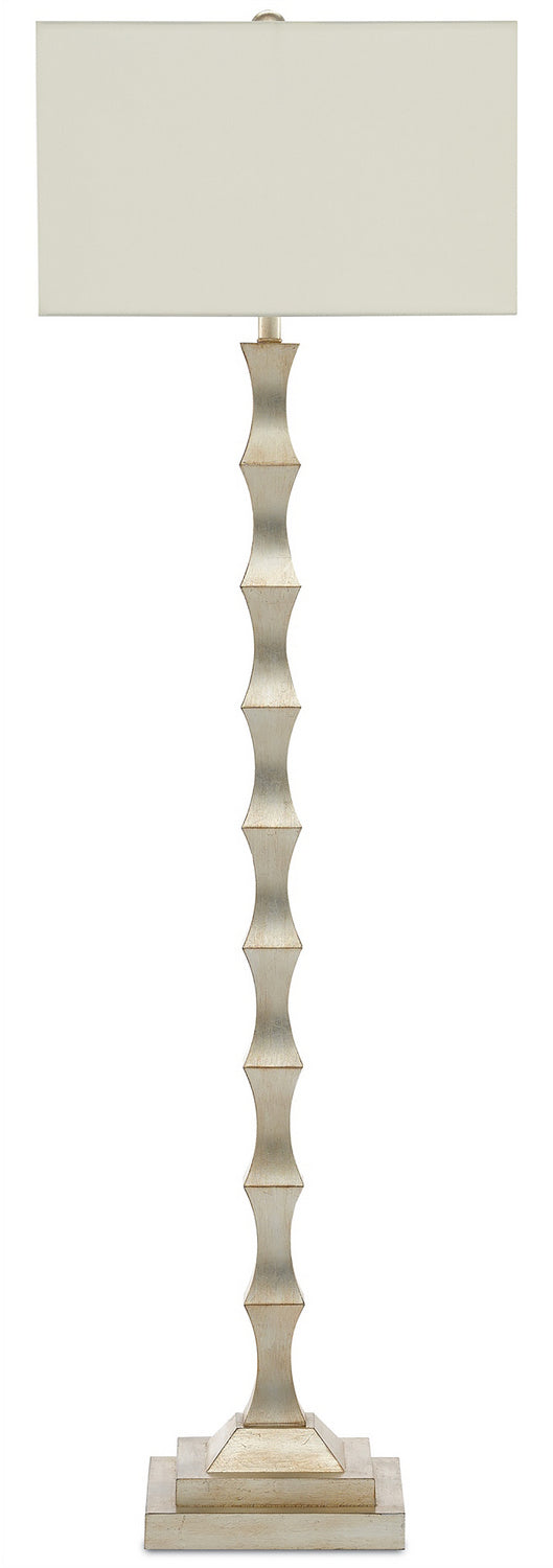 Currey and Company One Light Floor Lamp from the Lyndhurst collection in Silver Leaf finish
