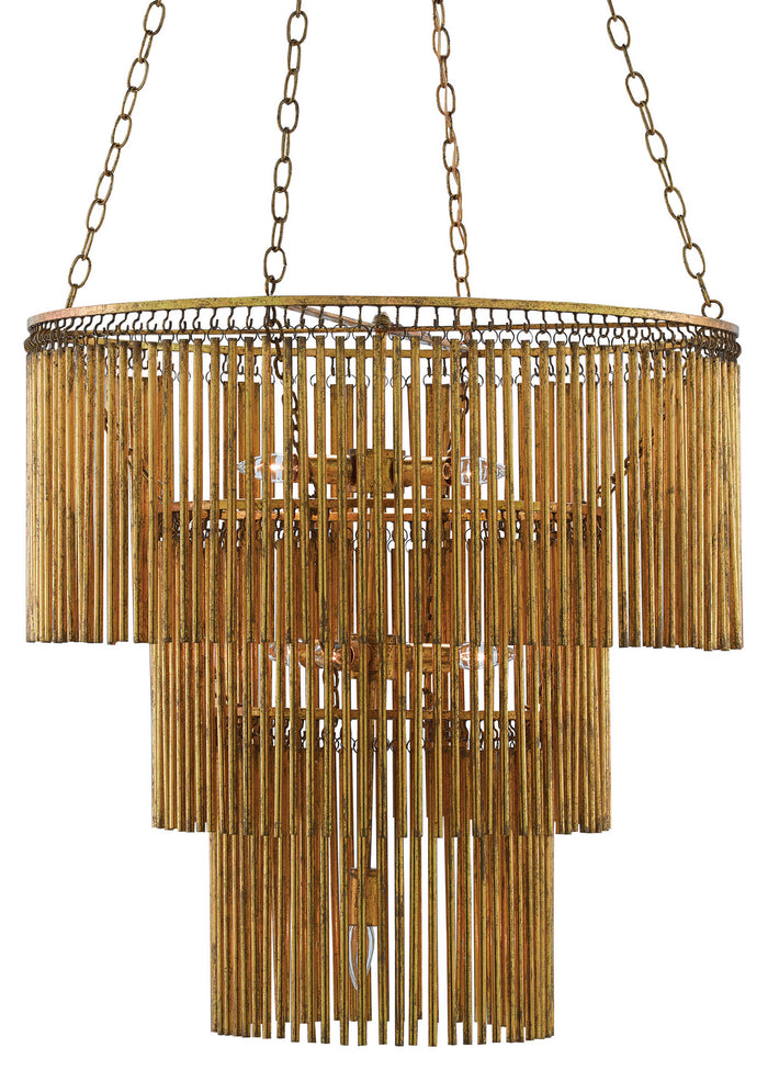 Currey and Company - 9000-0247 - Seven Light Chandelier - Mantra Collection - Gold Leaf