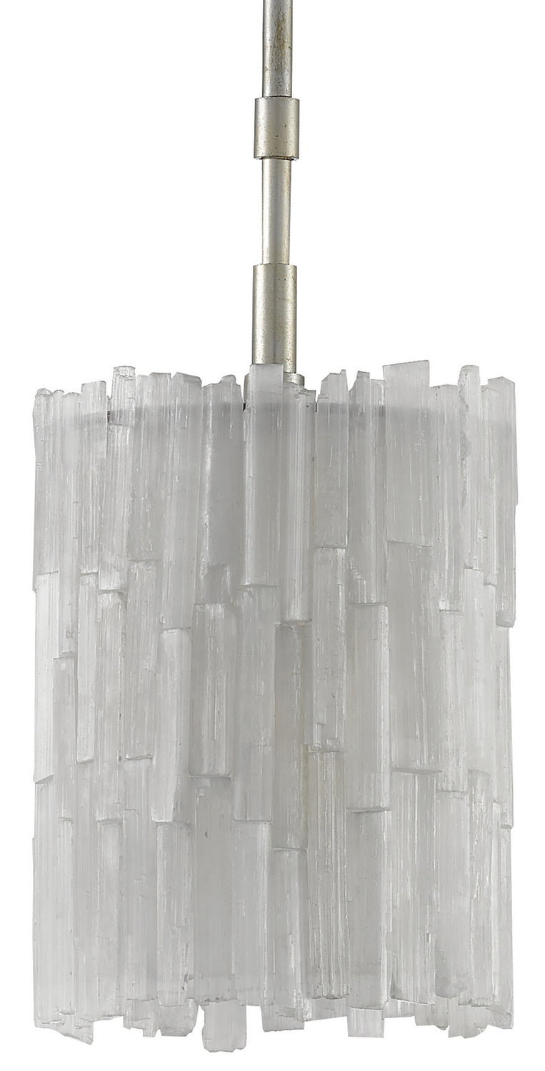 Currey and Company - 9000-0344 - One Light Pendant - Moonstone Collection - Natural/Chinois Silver Leaf