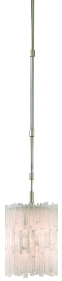 Currey and Company - 9000-0344 - One Light Pendant - Moonstone Collection - Natural/Chinois Silver Leaf