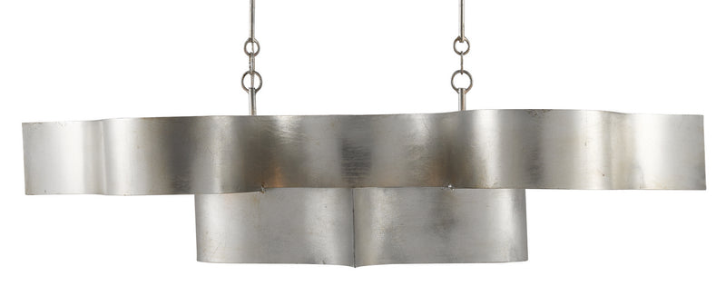 Currey and Company - 9000-0372 - Six Light Chandelier - Grand Lotus Collection - Contemporary Silver Leaf