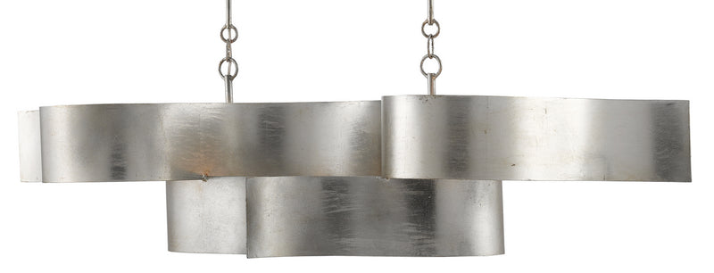Currey and Company - 9000-0372 - Six Light Chandelier - Grand Lotus Collection - Contemporary Silver Leaf