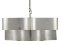 Currey and Company - 9000-0372 - Six Light Chandelier - Grand Lotus Collection - Contemporary Silver Leaf