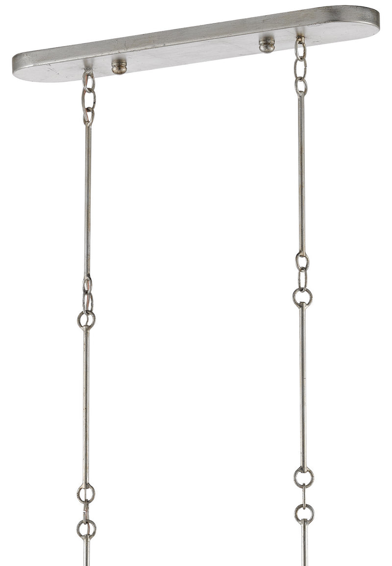 Currey and Company - 9000-0372 - Six Light Chandelier - Grand Lotus Collection - Contemporary Silver Leaf