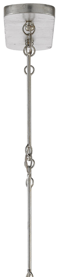 Currey and Company - 9000-0372 - Six Light Chandelier - Grand Lotus Collection - Contemporary Silver Leaf