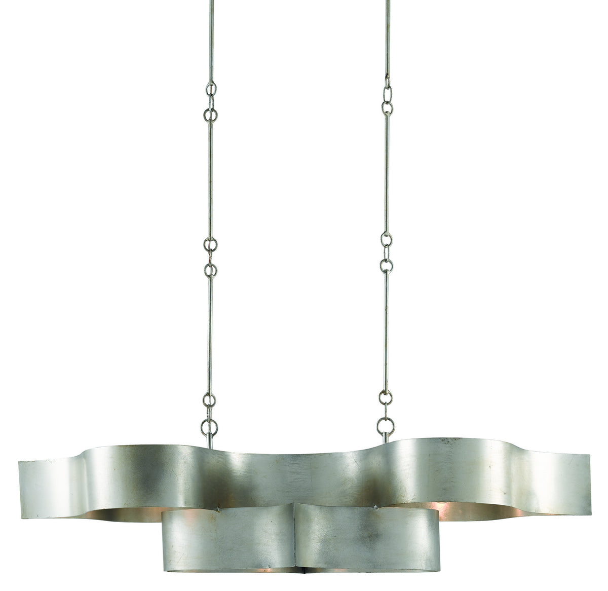 Currey and Company - 9000-0372 - Six Light Chandelier - Grand Lotus Collection - Contemporary Silver Leaf