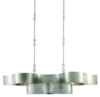 Currey and Company - 9000-0372 - Six Light Chandelier - Grand Lotus Collection - Contemporary Silver Leaf
