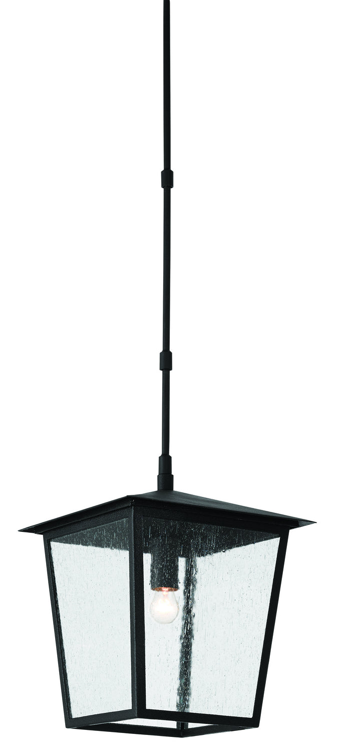 Currey and Company One Light Outdoor Lantern from the Bening collection in Midnight finish