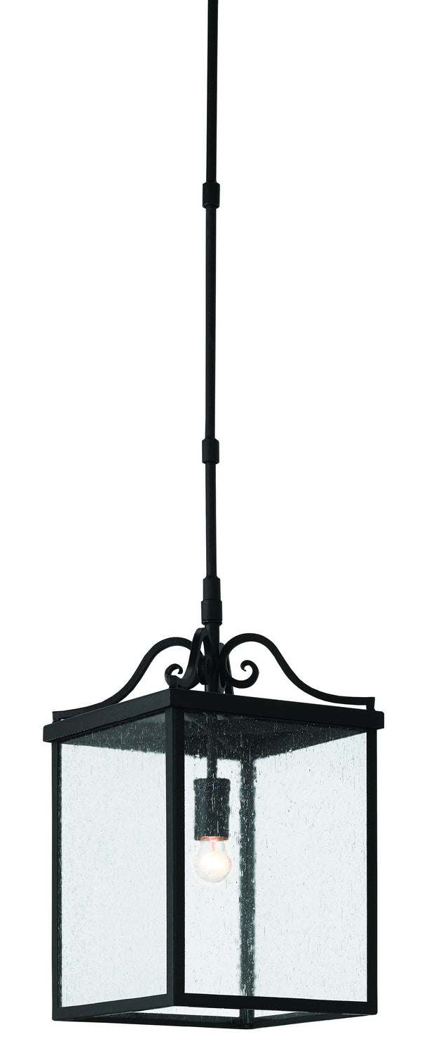 Currey and Company One Light Outdoor Lantern from the Giatti collection in Midnight finish