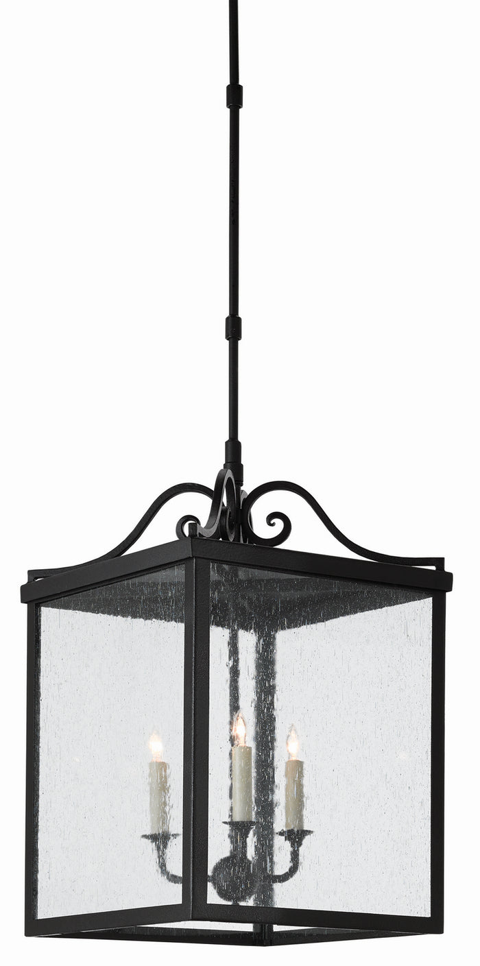 Currey and Company Three Light Outdoor Lantern from the Giatti collection in Midnight finish