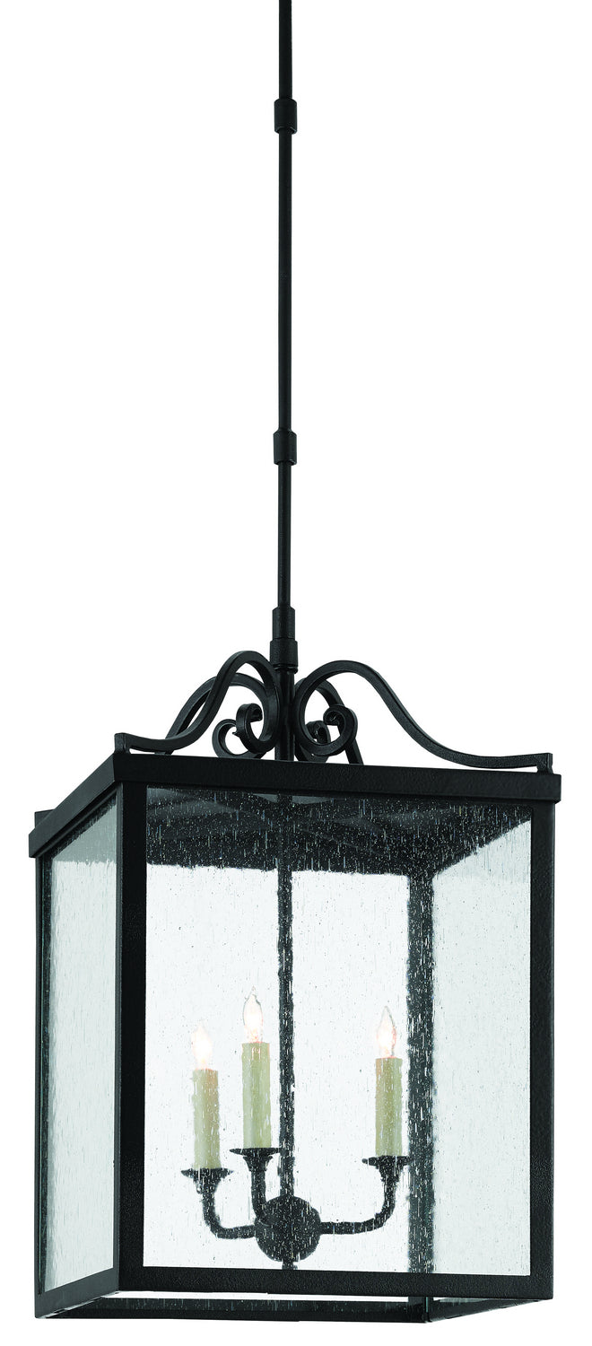 Currey and Company Three Light Outdoor Lantern from the Giatti collection in Midnight finish
