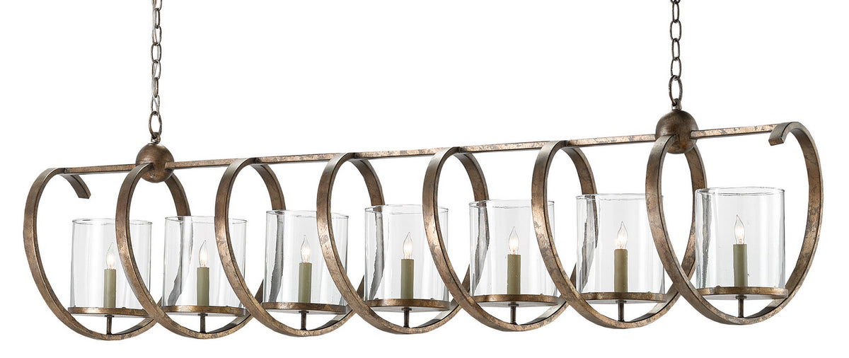 Currey and Company - 9000-0263 - Seven Light Chandelier - Maximus - Pyrite Bronze/Clear