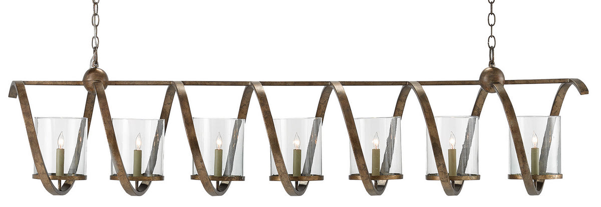 Currey and Company - 9000-0263 - Seven Light Chandelier - Maximus - Pyrite Bronze/Clear