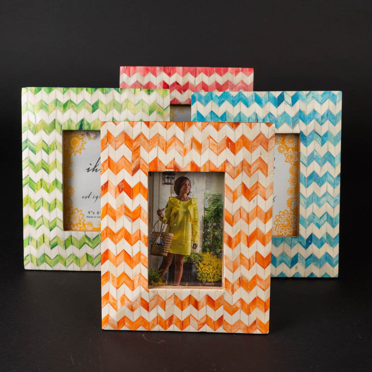 Design Shop Zig Zag Bone Assorted 4 Pieces Multi Picture Frames