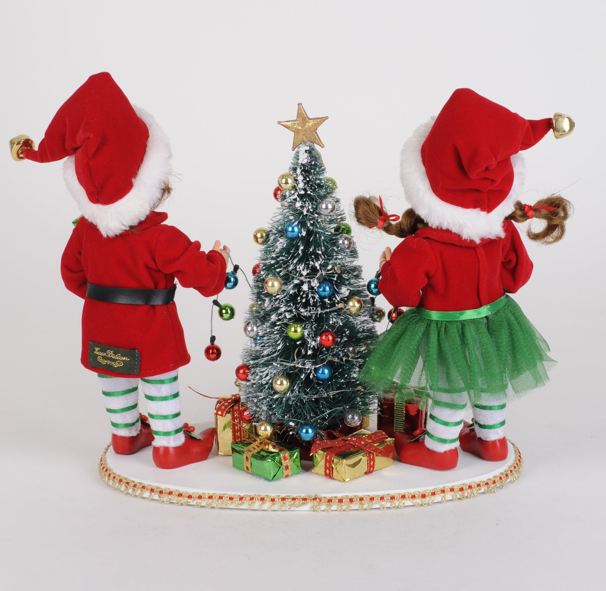Karen Didion Lighted Tree Trimming Elf Set on Base