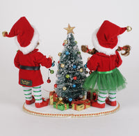 Karen Didion Lighted Tree Trimming Elf Set on Base