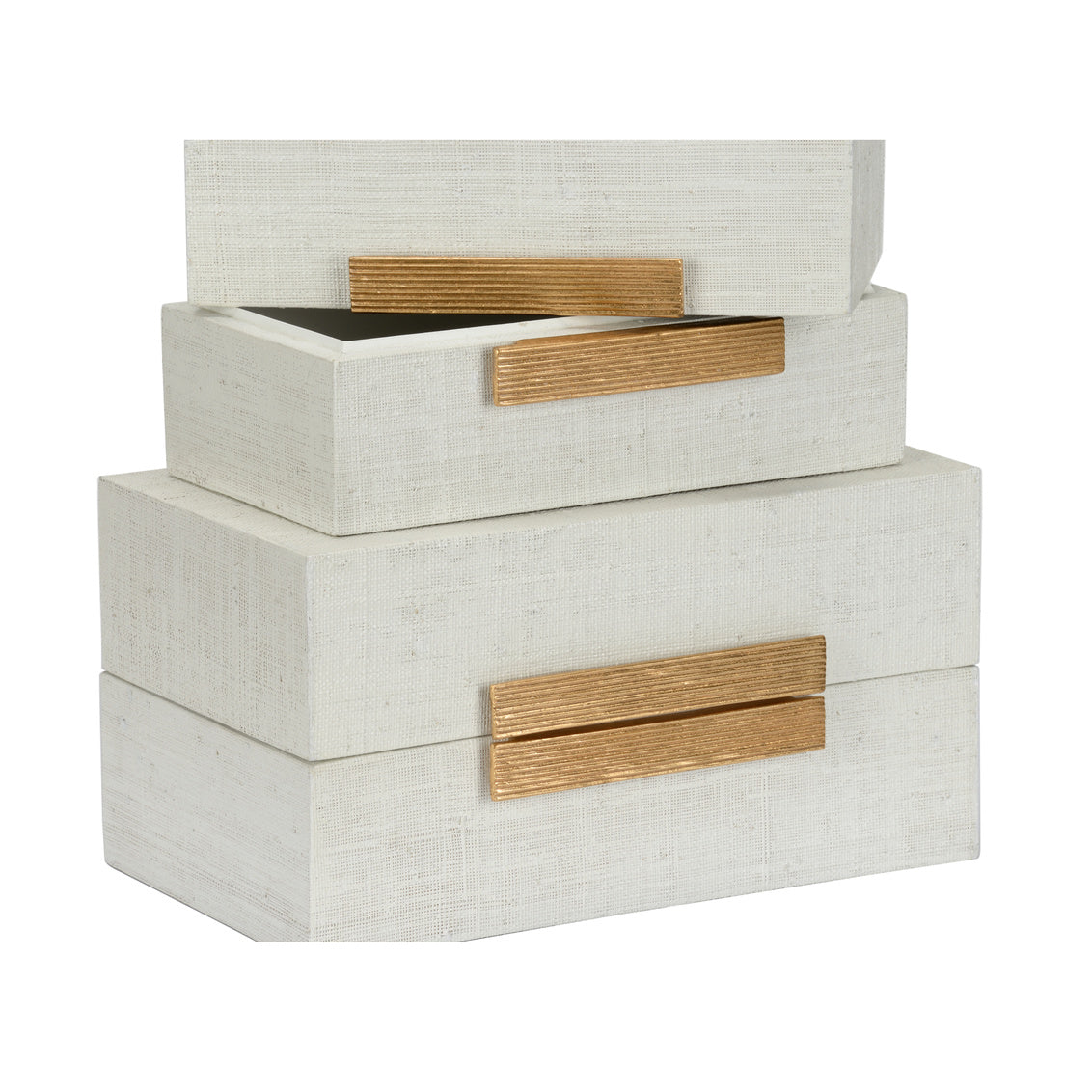 Chelsea House Raffia Boxes - White (S2)