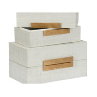 Chelsea House Raffia Boxes - White (S2)