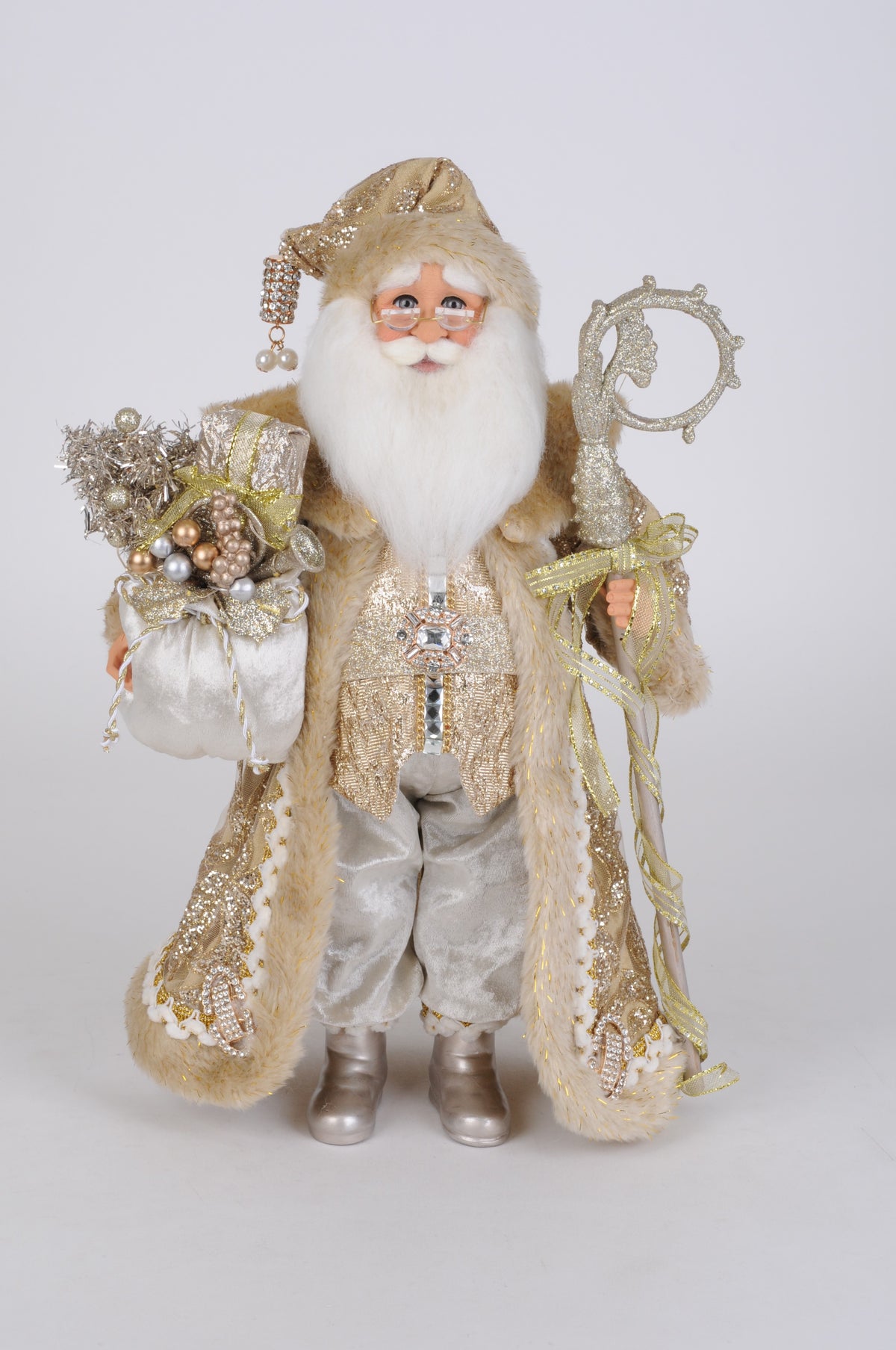 Karen Didion Lighted Touch of Gold Santa