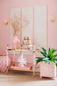 Chelsea House Acrylic Bar Cart - Brass