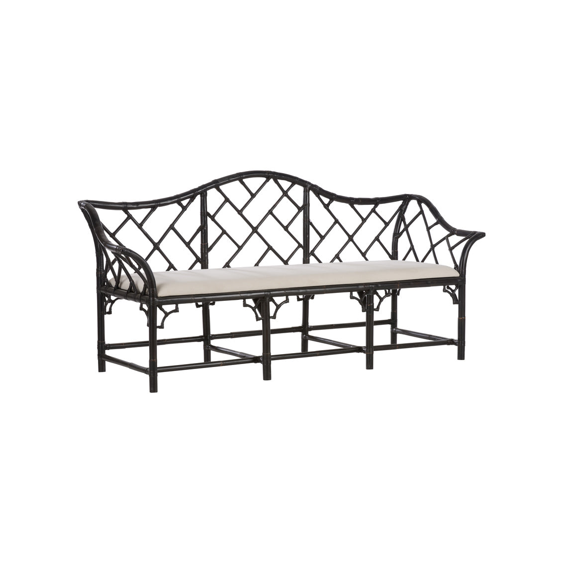 Chelsea House Chippendale Bamboo Settee - Cracked Pepper