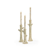 Wildwood Faux Bois Candlesticks - Green (S3)