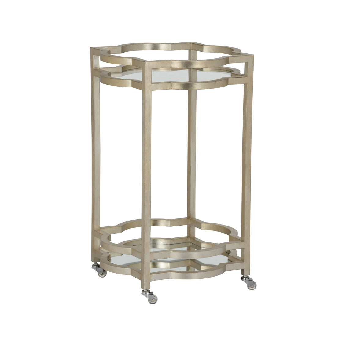 Chelsea House Quatrefoil Bar Cart - Silver