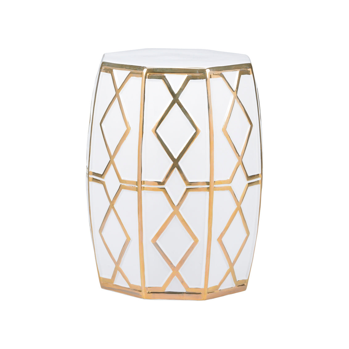 Chelsea House Andreu Garden Stool - White/Gold