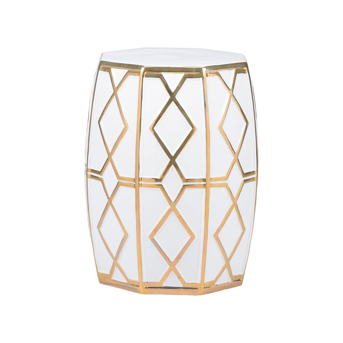 Chelsea House Andreu Garden Stool - White/Gold