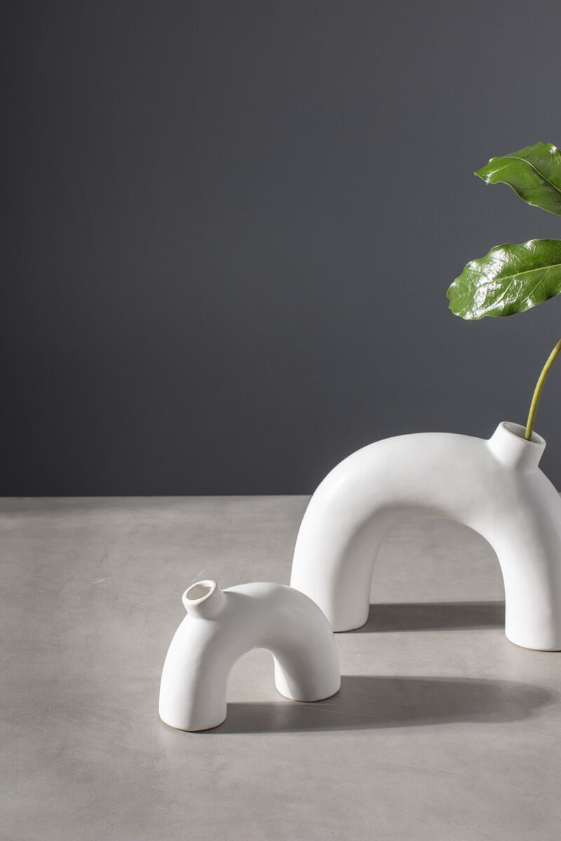 Design Shop White Elia Budvase, 5.75" X 4.5".