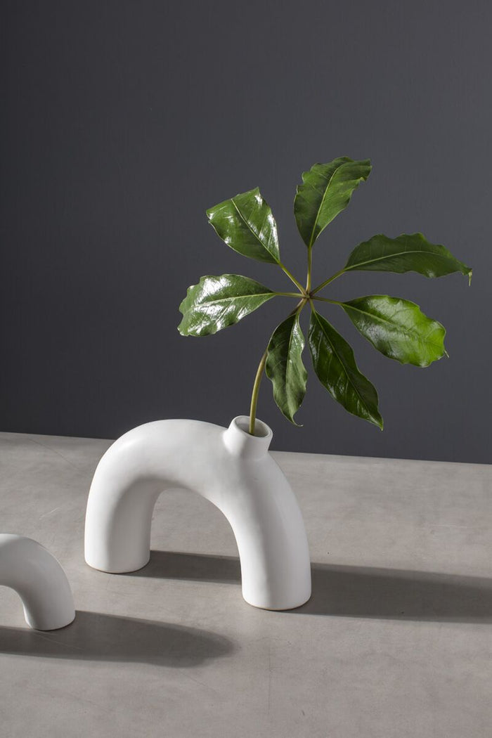 Design Shop White Elia Budvase, 10.25" X 7.5".