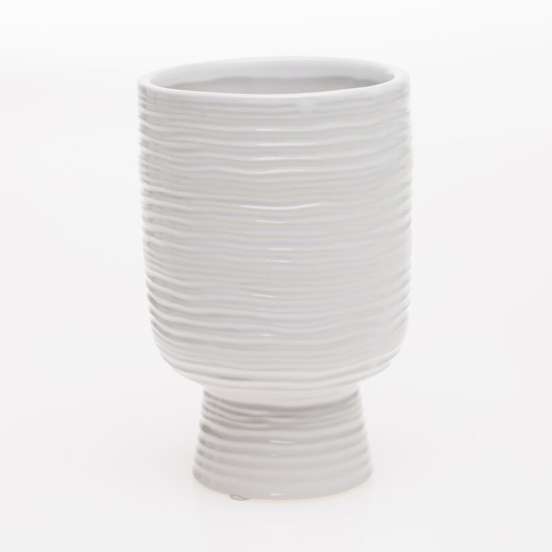 Design Shop White Monaco Vase, 4" X 6.5".
