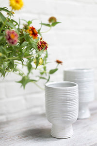 Design Shop White Monaco Vase, 4" X 6.5".