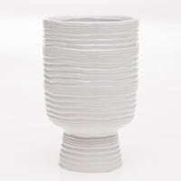 Design Shop White Monaco Vase, 5.5" X 9".