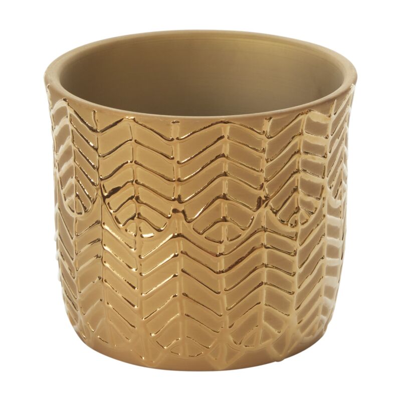 Design Shop Gold Aurum Collection Pot, 5.5" X 4.75".