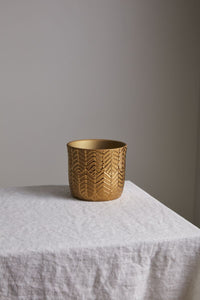 Design Shop Gold Aurum Collection Pot, 5.5" X 4.75".