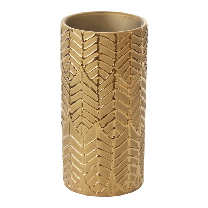 Design Shop Gold Aurum Collection Vase, 3.75" X 7.75".