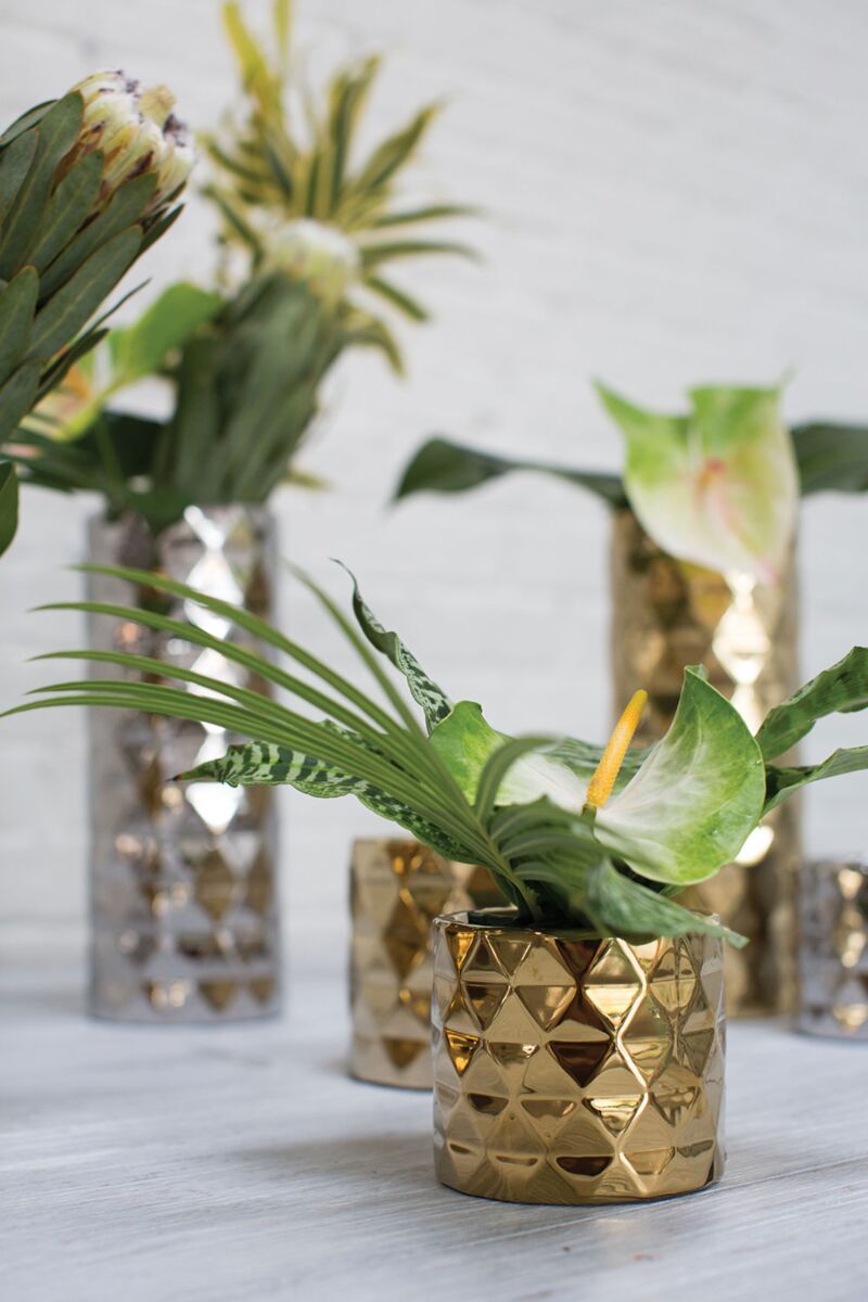 Design Shop Gold Architect Collection Pot, 4.75" X 4".