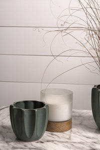 Design Shop Dark-Green Beaumont Pot, 5.5" X 4.5", Set of 2.